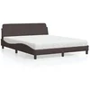 Image de Lit avec matelas marron foncé 160x200 cm tissu 3208427