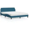 Image de Lit avec matelas bleu 160x200 cm velours 3208435