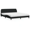 Image de Lit avec matelas noir 180x200 cm tissu 3208446