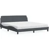 Image de Lit avec matelas gris foncé 180x200 cm velours 3208452
