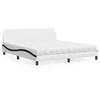Image de Bed met matras kunstleer wit en zwart 180x200 cm3208463