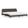 Image de Lit avec matelas marron foncé 200x200 cm tissu