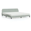 Image de Lit avec matelas gris clair 200x200 cm velours 3208471