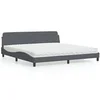Image de Lit avec matelas gris foncé 200x200 cm velours 3208472