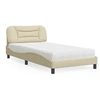 Image de Bed met matras stof cràmekleurig 100x200 cm3208518