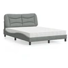 Image de Lit avec matelas gris clair 140x190 cm tissu, meuble de chambre à coucher, lit double, cadre de lit incurvé, sommier, 3208527