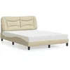 Image de Bed met matras stof cràmekleurig 140x190 cm3208532