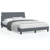 Image de Lit avec Matelas, Lit Rembourré avec Tête de Lit, Lit Double avec Sommier, Meuble de Chambre à Coucher, Gris Foncé 3208587