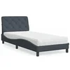 Image de Bed met matras fluweel donkergrijs 90x190 cm3208629
