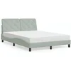 Image de Lit avec Matelas, Lit Rembourré avec Coussin de Tête de Lit, Lit Double, Lit Adulte de Chambre à Coucher Intérieur, 3208646