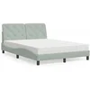 Image de Lit avec Matelas, Lit Rembourré avec Coussin de Tête de Lit, Lit Double, Lit Adulte de Chambre à Coucher Intérieur, 3208652