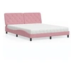 Image de Bed met matras fluweel roze 160x200 cm3208669