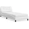 Image de Bed met matras kunstleer wit 90x200 cm3208697