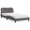 Image de Lit avec matelas gris 100x200 cm similicuir 3208706