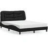 Image de Lit avec matelas noir 140x190 cm similicuir 3208717