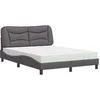 Image de Lit 208 x 145 x 74.5 cm en similicuir sommier a lattes pour 2 personnes de couleur