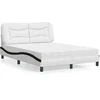 Image de Bed met matras kunstleer wit en zwart 140x190 cm3208723