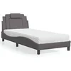 Image de Bed met matras kunstleer grijs 80x200 cm3208757