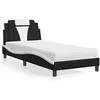 Image de Bed met matras kunstleer zwart en wit 80x200 cm3208759