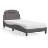 Image de Bed met matras kunstleer grijs 90x200 cm3208771