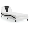 Image de Bed met matras kunstleer zwart en wit 90x200 cm3208774