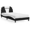 Image de Bed met matras kunstleer zwart en wit 100x200 cm3208780