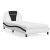 Image de Bed met matras kunstleer wit en zwart 100x200 cm3208781