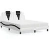 Image de Lit avec Matelas, Lit Rembourré avec Coussin de Tête de Lit, Lit Double, Lit Adulte, Meuble de Chambre à Coucher 3208788