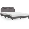 Image de Bed met matras kunstleer grijs 140x190 cm3208792