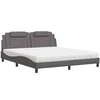 Image de Lit 218 x 185 x 74.5 cm en similicuir sommier a lattes pour 2 personnes de couleur
