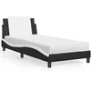 Image de Bed met matras kunstleer zwart en wit 80x200 cm3208829