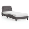 Image de Bed met matras kunstleer grijs 100x200 cm3208848