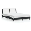 Image de Bed met matras kunstleer zwart en wit 140x190 cm3208864