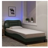 Image de Cadre de Lit avec Lumières LED, Lit Simple avec Coussin de Tête de Lit, Lit Adulte, Meuble de Chambre, Moderne, Gris 3213663