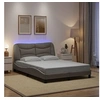 Image de Bedframe met LED-verlichting stof taupe 140x190 cm3213701