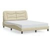 Image de Bedframe met LED-verlichting stof cràmekleurig 140x190 cm3213702