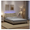 Image de Bedframe met LED zonder matras 140x200 cm stof cràme3213709
