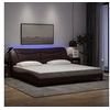 Image de Bedframe met LED zonder matras 200x200 cm stof donkerbruin3213728