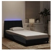 Image de Cadre de Lit avec Lumières LED, Lit Rembourré avec Sommier à Lattes, Lit Simple, Lit Adulte, Moderne, Noir 100x200 cm 3213765