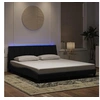 Image de Cadre de Lit avec Lumiï¿½res LED, Lit Rembourrï¿½ avec Sommier ï¿½ Lattes, Lit Double, Lit Adulte, Moderne, Noir 180x200 cm 3213795