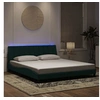 Image de Cadre de Lit avec Lumiï¿½res LED, Lit Rembourrï¿½ avec Sommier ï¿½ Lattes, Lit Double, Lit Adulte, Moderne, Vert Foncï¿½ 3213796