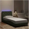 Image de Cadre de Lit avec Lumières LED, Lit Rembourré, Sommier à Lattes, Lit Simple, Lit Adulte de Chambre à Coucher 3213819