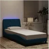 Image de Cadre de Lit avec Lumières LED, Lit Rembourré, Sommier à Lattes, Lit Simple, Lit Adulte de Chambre à Coucher 3213835