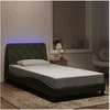 Image de Cadre de Lit avec Lumières LED, Lit Rembourré, Sommier à Lattes, Lit Simple, Lit Adulte de Chambre à Coucher 3213837