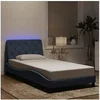 Image de Cadre de Lit avec Lumières LED, Lit Rembourré, Sommier à Lattes, Lit Simple, Lit Adulte de Chambre à Coucher 3213838