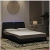 Image de Cadre de Lit avec Lumières LED, Lit Rembourré, Sommier à Lattes, Lit Double, Lit Adulte de Chambre à Coucher 3213851