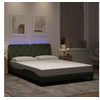 Image de Cadre de Lit avec Lumières LED, Lit Rembourré, Sommier à Lattes, Lit Double, Lit Adulte de Chambre à Coucher 3213855