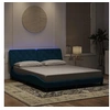 Image de Cadre de Lit avec Lumières LED, Lit Rembourré, Sommier à Lattes, Lit Double, Lit Adulte de Chambre à Coucher 3213865