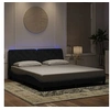 Image de Cadre de Lit avec Lumières LED, Lit Rembourré, Sommier à Lattes, Lit Double, Lit Adulte de Chambre à Coucher 3213869