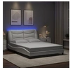 Image de Cadre de Lit avec Lumiï¿½res LED, Lit Rembourrï¿½, Lit Double, Lit Adulte de Chambre ï¿½ Coucher Intï¿½rieur, Moderne, Blanc 3213928